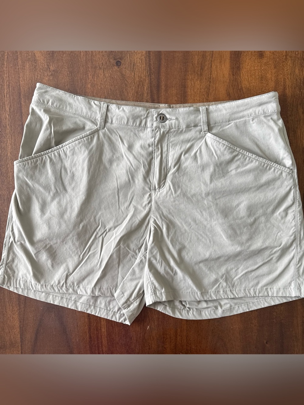 Patagonia Women's Quandary Shorts Tan Hiking Outdoor Sz 14 Gorpcore Active